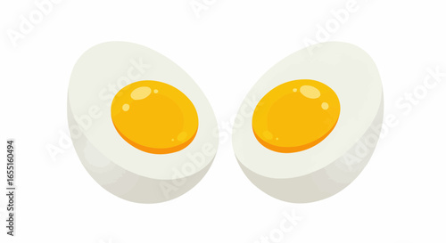 fried eggs on white background