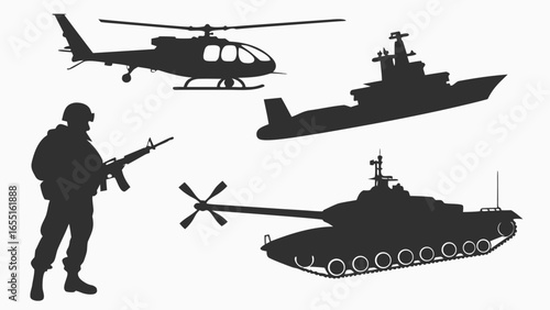 Military soldier helicopter tank ship war army weapon combat defense vehicle armed forces equipment force 100 char