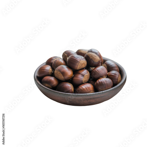 Wallpaper Mural Bowl of chestnuts on black background food autumn Torontodigital.ca