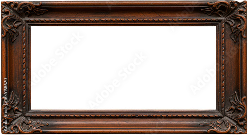 old wooden frame,old wooden photo frame isolated on white background	
