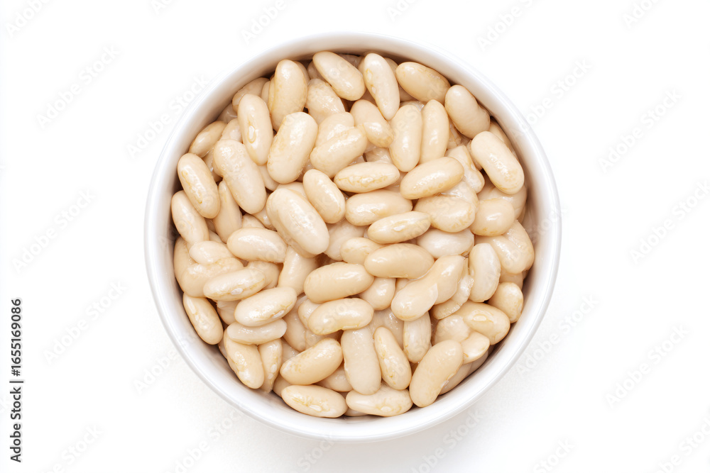 a bowl of beans on a white surface a bowl of beans on a white surface