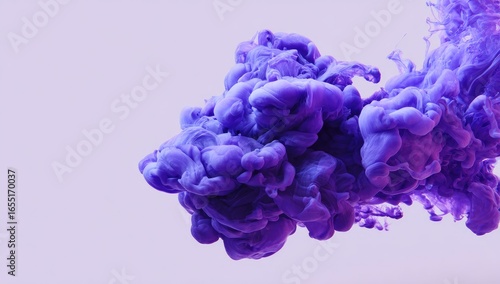 Purple ink clouds against a muted backdrop