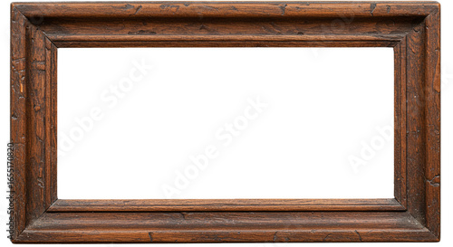 old wooden frame,old wooden photo frame isolated on white background	

