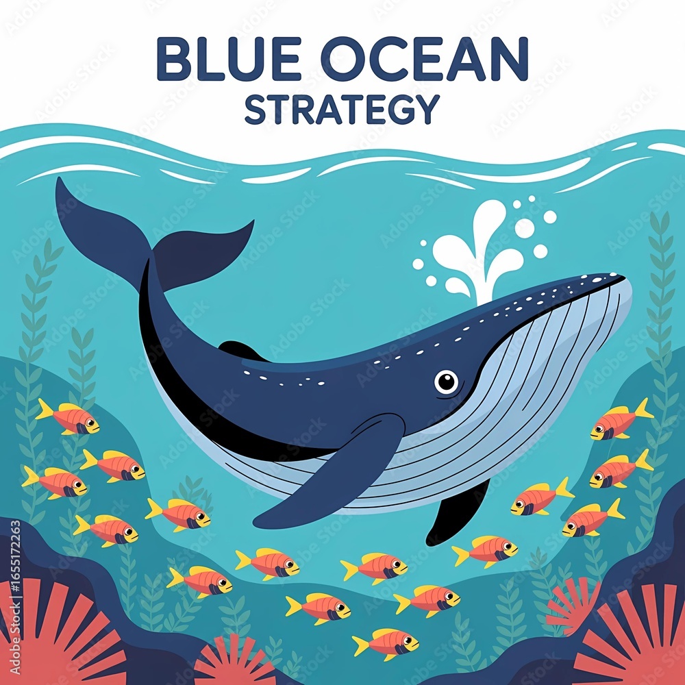 Obraz premium Blue ocean strategy infographic