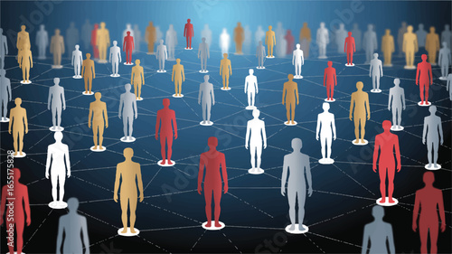 Connected Network of People Sharing Information for a Global Community and Social Networking Platform Concept