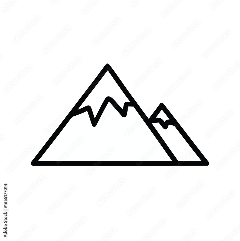 Minimalistic Mountain Range Depicted with Peaks and Ridges in Simple Outline Minimalistic Mountain Range Depicted with Peaks and Ridges in Simple Outline