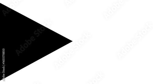 Sharp black triangular shape pointing right a minimalist graphic element for direction.