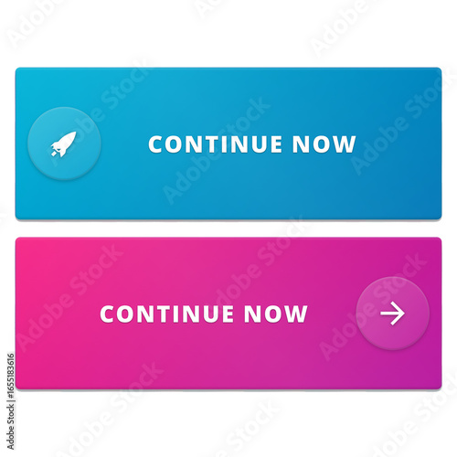 Wallpaper Mural Dynamic 'Continue Now' buttons with rocket and arrow icons, perfect for modern web interfaces Torontodigital.ca