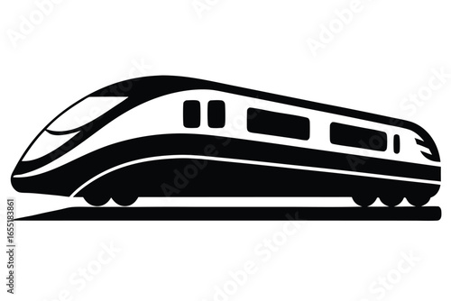 black and white train on track clip art preview