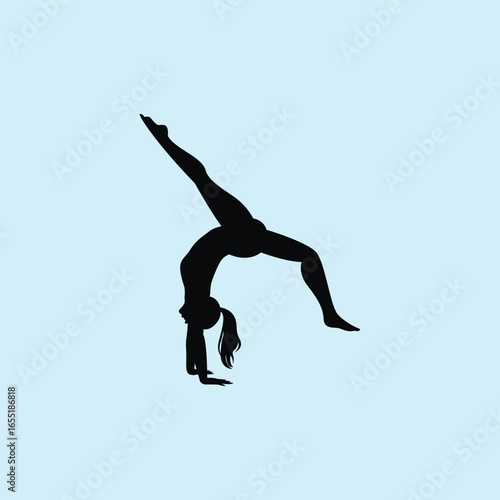 Flat design gymnast silhouette illustration