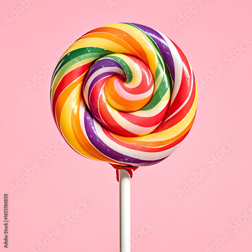 Wallpaper Mural colorful lollipop isolated on pink background Torontodigital.ca