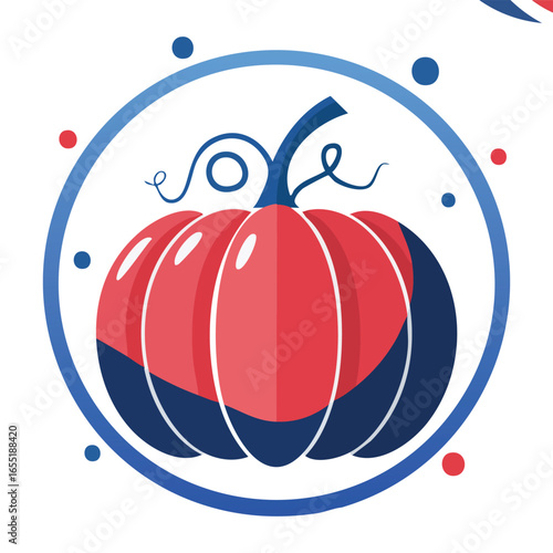 Pumpkin Autumn Minimal Flat Vector Icon