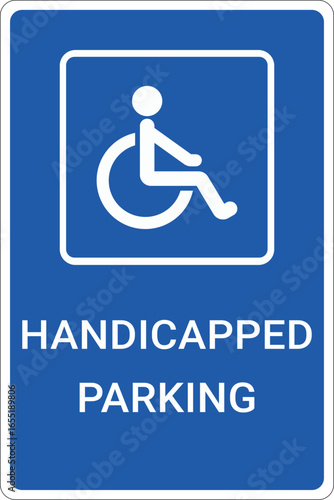 Reserved parking sign disabled access handicapped parking only.