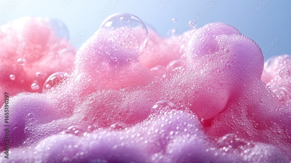 Fototapeta premium Bubbly Pink and Purple Foam Texture for Beauty, Spa, or Cosmetic Design Projects