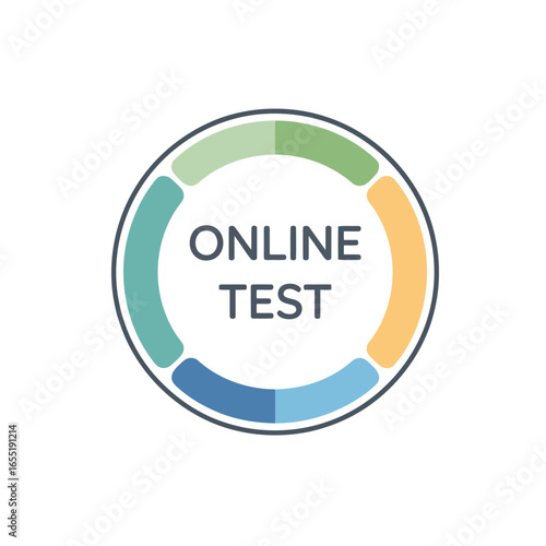 Wallpaper Mural Stylish Online Test Icon Design Featuring Segmented Circle and Modern Typography for Web and Mobile Applications Torontodigital.ca