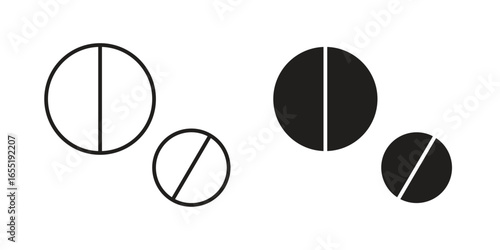 Pill Icons in Simple Design Isolated on White Background