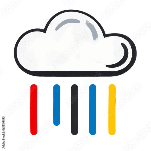 Colorful Rain Cloud Icon