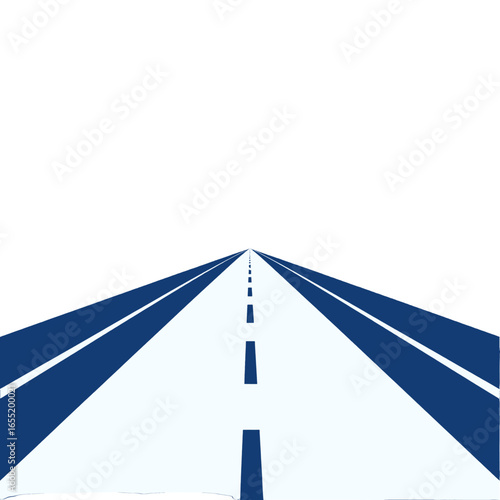 Two-Lane Road Extending into Distance