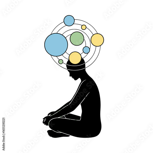 Meditative Figure with Cosmic Headpiece