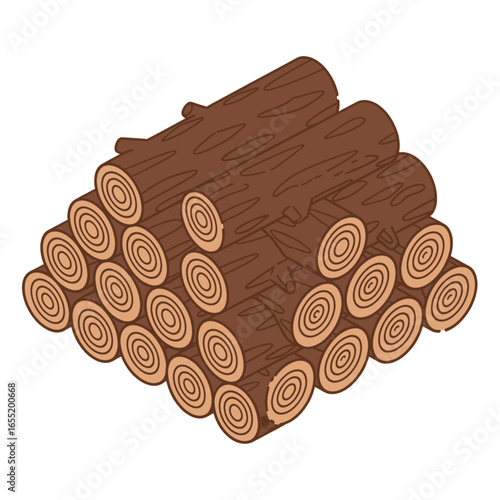 Stacked Logs, Wood Pile, Ready for Use