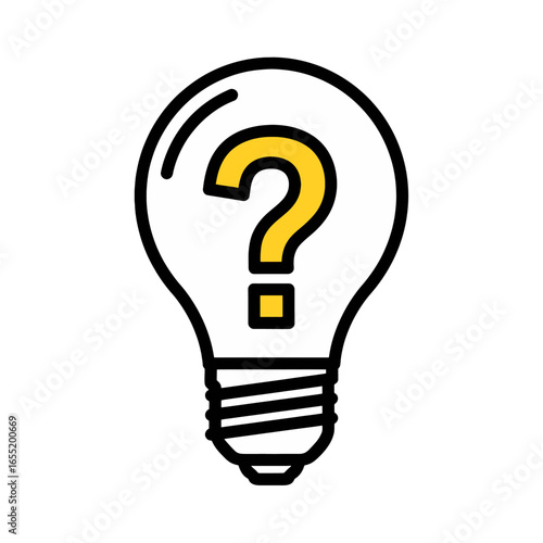 Illuminated Question Mark Lightbulb Icon