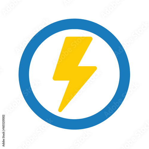 Free Download Yellow Lightning Bolt Icon in Blue Circle - GFXLoad