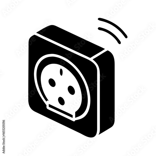 Vector art of smart power plug with wireless connection symbol  icon