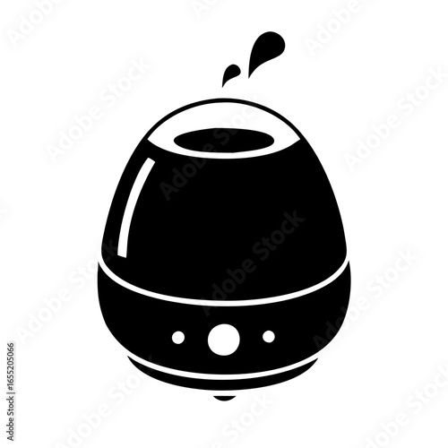 Vector art of black icon of a humidifier emitting mist  icon
