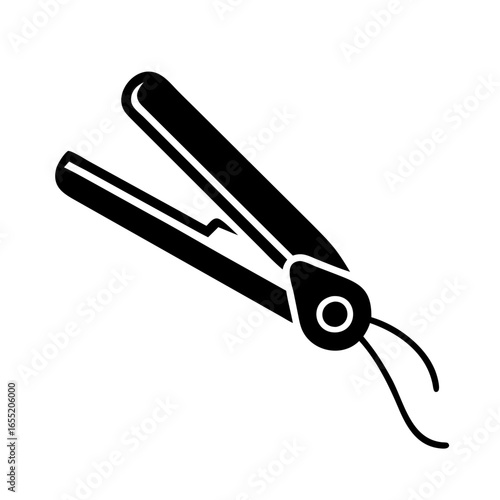 Vector art of black hair curler icon