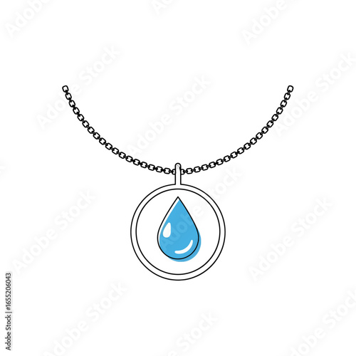 Water Drop Pendant Necklace Illustration