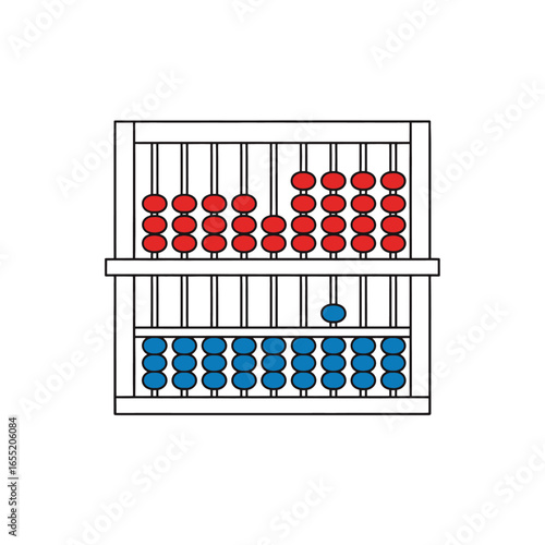 Simple Abacus with Red and Blue Beads