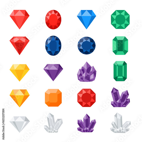 Colorful Gemstones and Crystals Collection