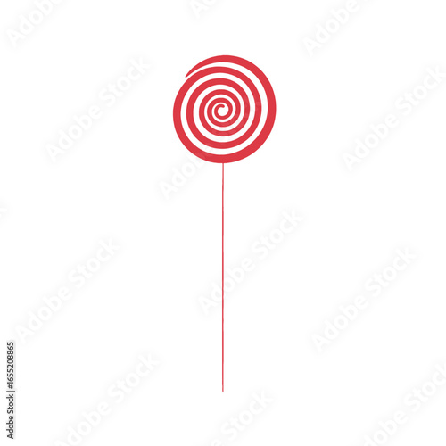 Red and White Spiral Lollipop Icon