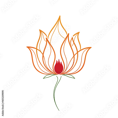 Ornate Decorative Flower Design in Warm Hues