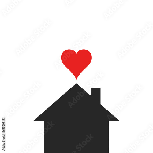 Home with a Loving Heart Icon