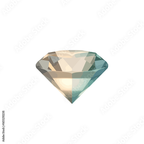 Colorful Geometric Cut Diamond Illustration