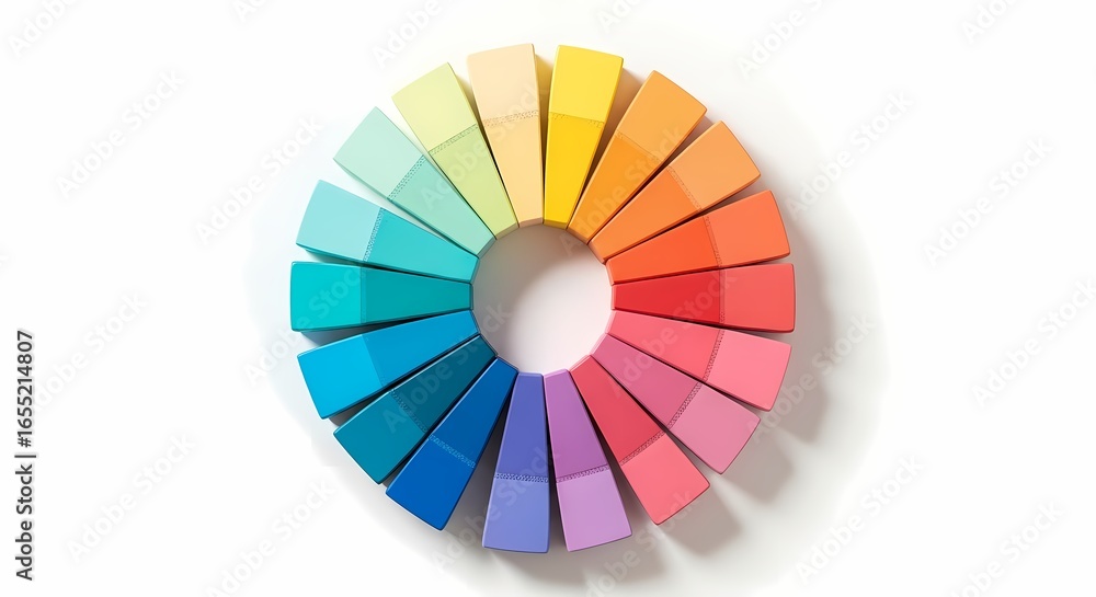 Obraz premium Color wheel illustration with various color shades on white