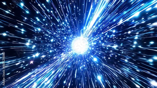 Pulsing hyperspeed transition through space—neo-blue gas