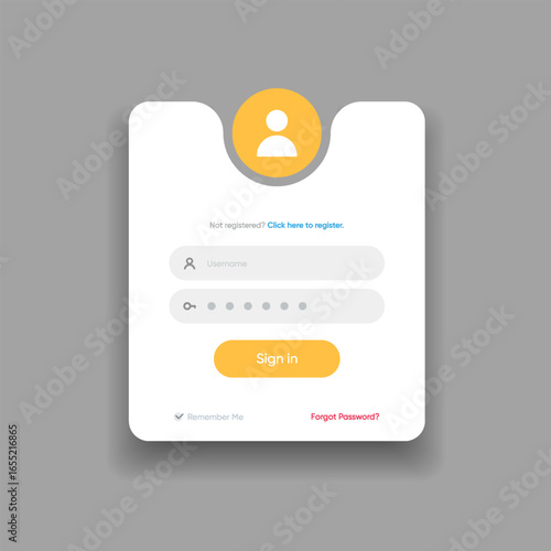 Set of Sign Up and Sign In forms. Registration and login forms page. Professional and User-friendly web and UI UX design elements. Modern Sign in and Register page. Username, email and password.