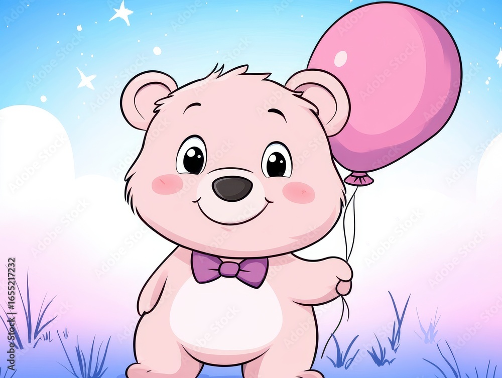 Fototapeta premium Cute bear with balloon