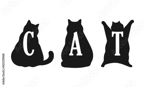 fat Cat silhouette with the inscription cat