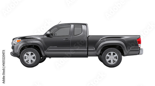 Pickup truck branding mockup with realistic shadow - isolated on transparent background 