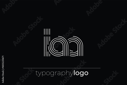 IAA modern geometric typography logo. Modern and stylish composition featuring a monochromatic typography logo illustration designed with intricate lines.