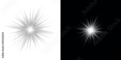 Png white star light, sparkle. Yellow light effect. Shining light with yellow gold color. Png spotlight spark.Vector transparent sunlight special lens flare light effect