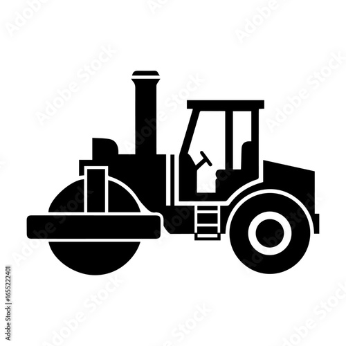 Steamroller Silhouette Icon