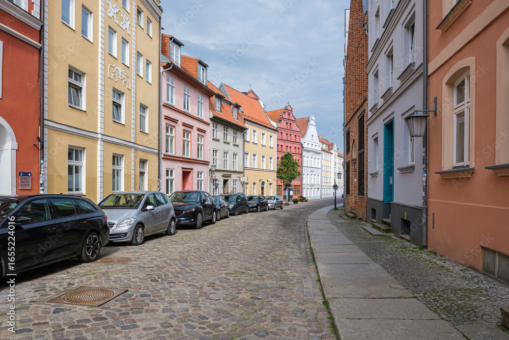 Obraz premium Charming Historic Street - Stralsund, Germany