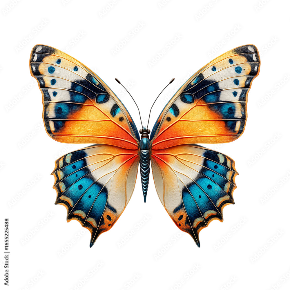 Obraz premium Vibrant Butterfly Wings isolated on transparent background