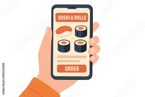 Order sushi and rolls online and have them delivered using a food ordering app on your smartphone