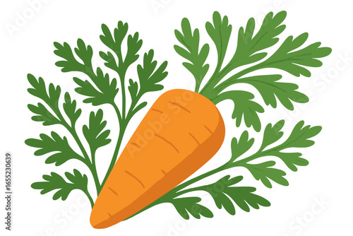 Depiction of daikon radish featuring green leaves, root vegetable, nutritious food, vegetable artwork