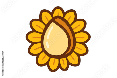 A yellow durian featuring black spikes and a stem is set against a white background